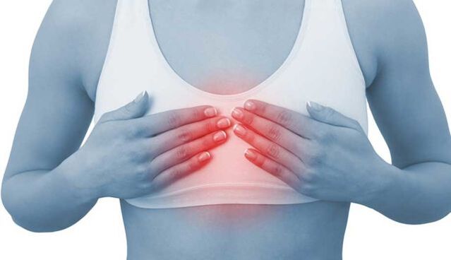 Pain in the sternum in the front is a sign of osteochondrosis of the thoracic spine